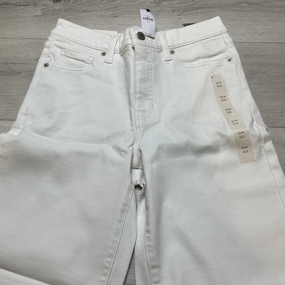 Banana Republic Wide-Leg Cropped Jean White‎ 27/4 New With Tags